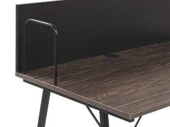 Conjunto De Escritorio Em Madeira Escura E Preto Foster/Hastings