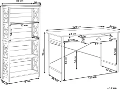 Conjunto De Escritorio Em Madeira Escura E Preto Foster/Casco