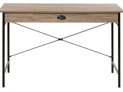 Conjunto De Escritorio Em Madeira Escura E Preto Foster/Casco