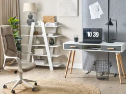 Conjunto De Escritorio Em Branco E Cinzento Escalante/Frisco