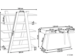 Conjunto De Escritorio Em Branco E Cinzento Escalante/Frisco