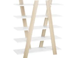 Conjunto De Escritorio Em Branco E Madeira Clara Escalante/Frisco