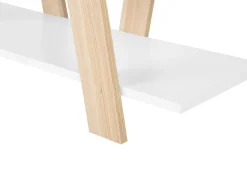 Conjunto De Escritorio Em Branco E Madeira Clara Escalante/Frisco