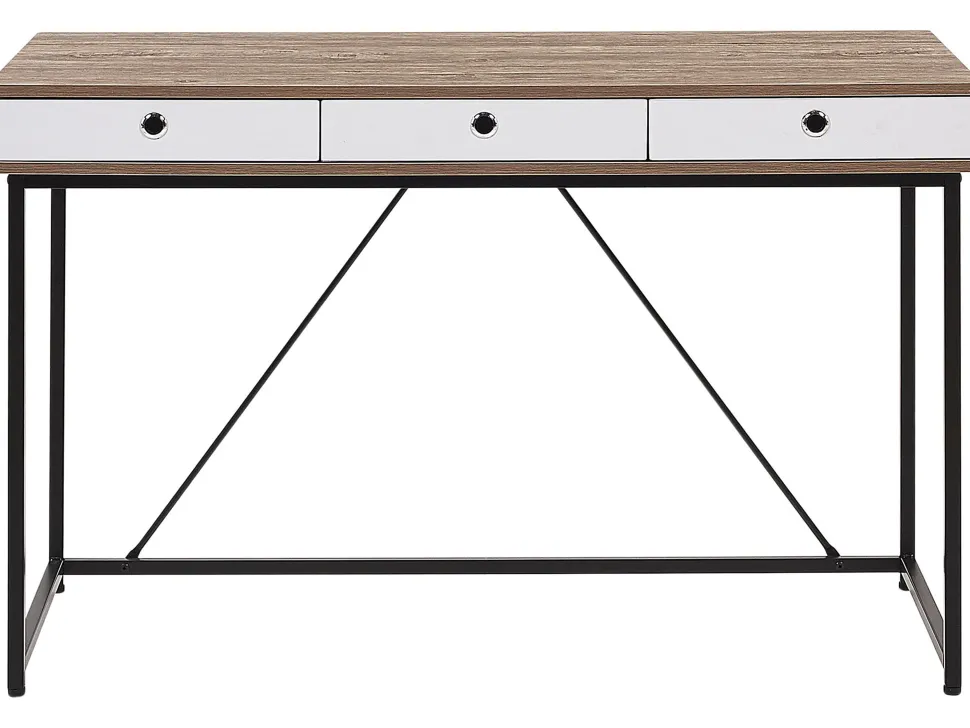 Conjunto De Escritorio Em Madeira Clara E Preto Foster/Hinton