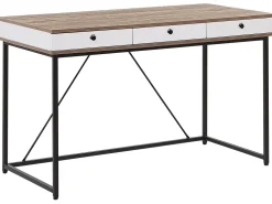 Conjunto De Escritorio Em Madeira Clara E Preto Foster/Hinton