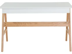 Conjunto De Escritorio Em Branco E Madeira Clara Escalante/Sheslay