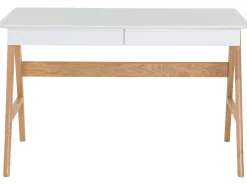 Conjunto De Escritorio Em Branco E Madeira Clara Escalante/Sheslay