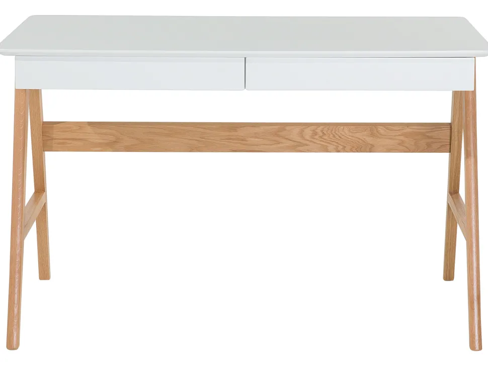 Conjunto De Escritorio Em Branco E Madeira Clara Escalante/Sheslay