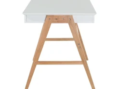 Conjunto De Escritorio Em Branco E Madeira Clara Escalante/Sheslay