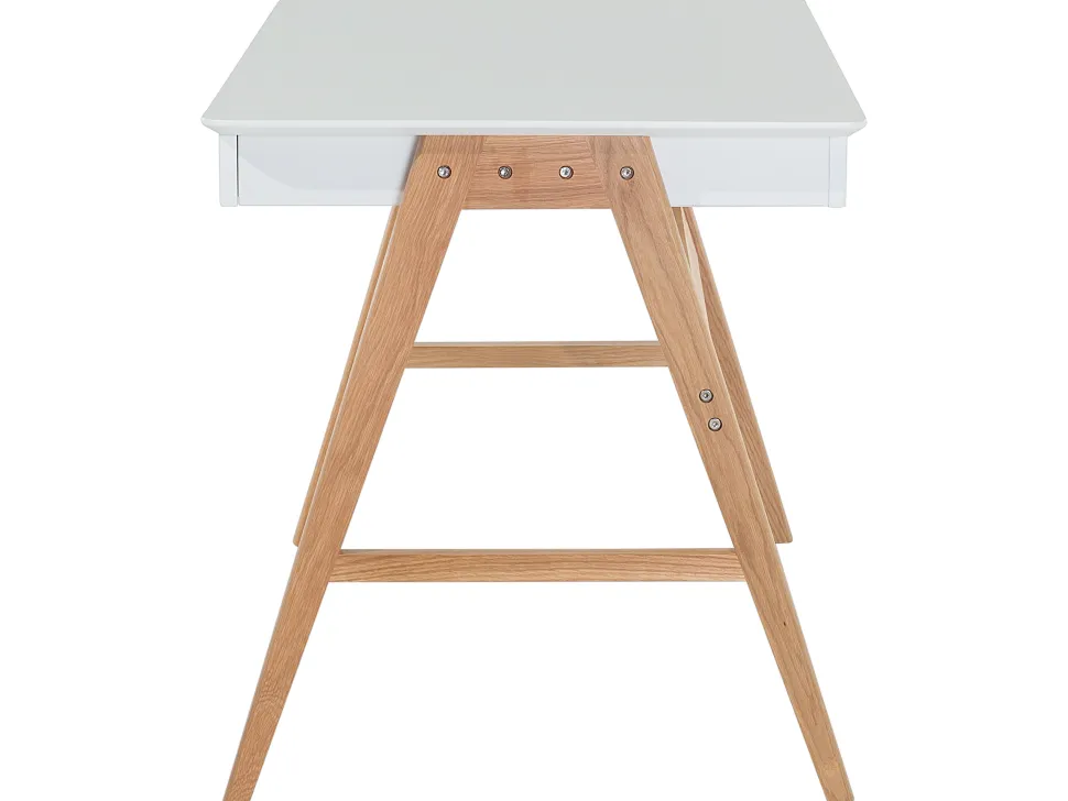 Conjunto De Escritorio Em Branco E Madeira Clara Escalante/Sheslay