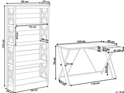 Conjunto De Escritorio Em Branco E Madeira Clara Foster/Hamden