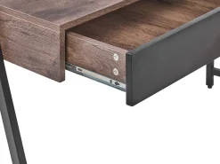 Conjunto De Escritorio Em Madeira Escura E Preto Foster/Harwich