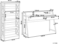 Conjunto De Escritorio Em Madeira Escura E Preto Foster/Harwich