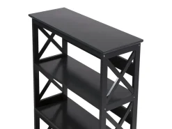 Conjunto De Escritorio Em Madeira Escura E Preto Foster/Harwich