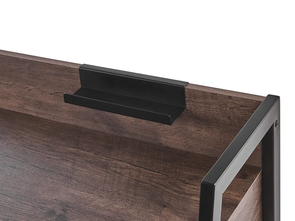 Conjunto De Escritorio Em Madeira Escura E Preto Foster/Harwich