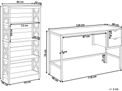 Conjunto De Escritorio Em Madeira Clara E Preto Foster/Grant