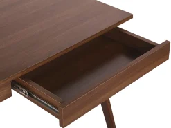 Conjunto De Escritorio Em Madeira Escura E Preto Foster/Sheslay