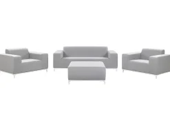 Conjunto De Jardim 5 Lugares Cinzento Claro E Branco Rovigo