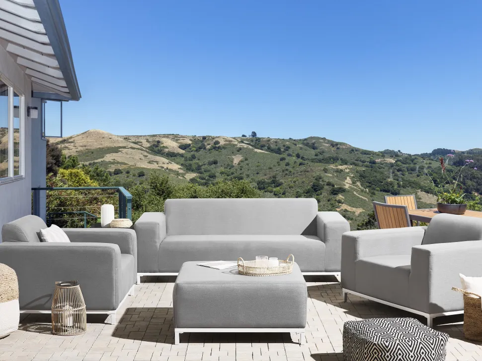 Conjunto De Jardim 5 Lugares Cinzento Claro E Branco Rovigo