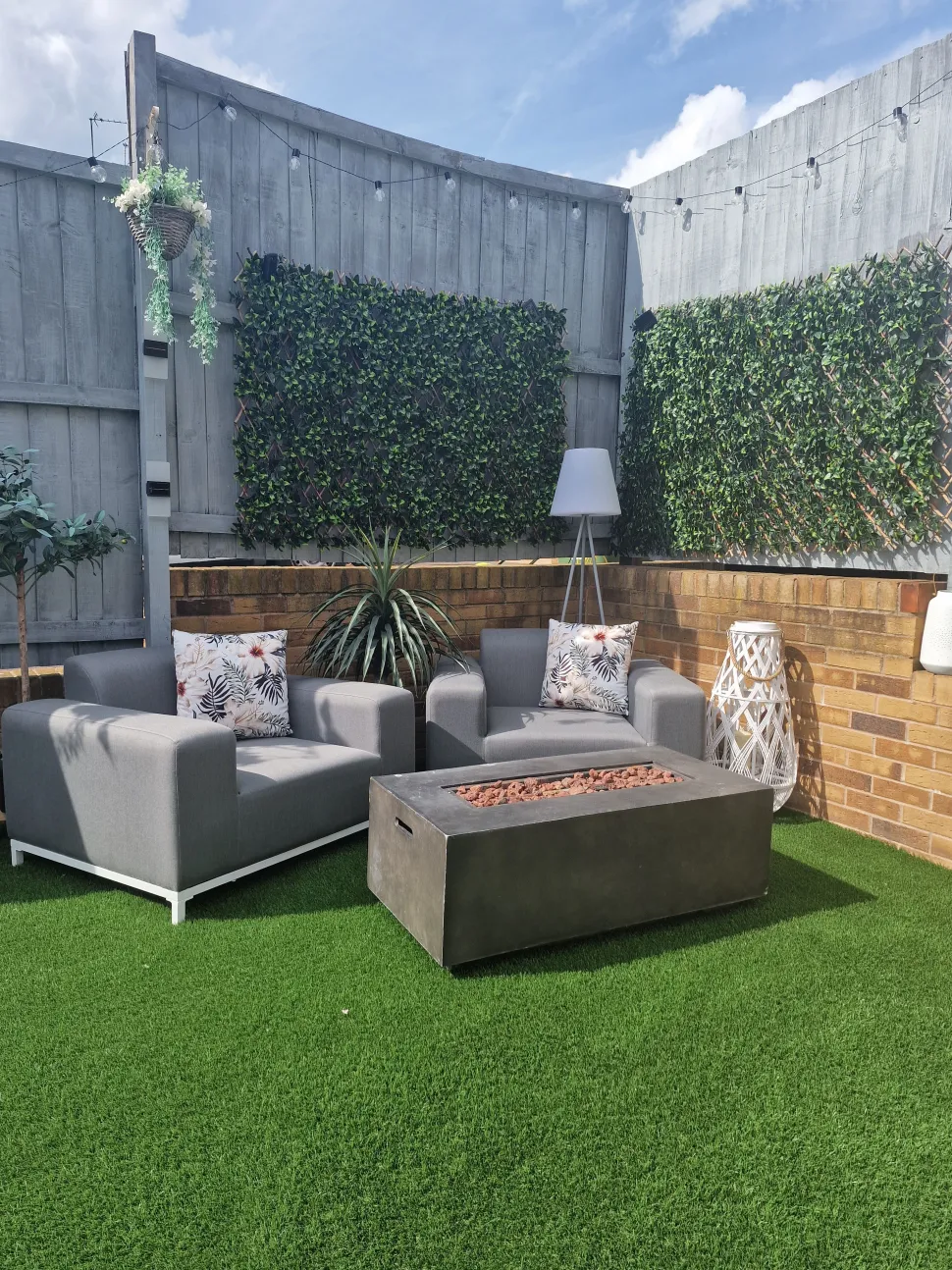 Conjunto De Jardim 5 Lugares Cinzento Claro E Branco Rovigo