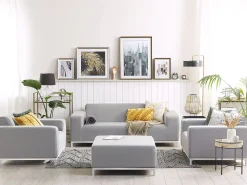 Conjunto De Jardim 5 Lugares Cinzento Claro E Branco Rovigo