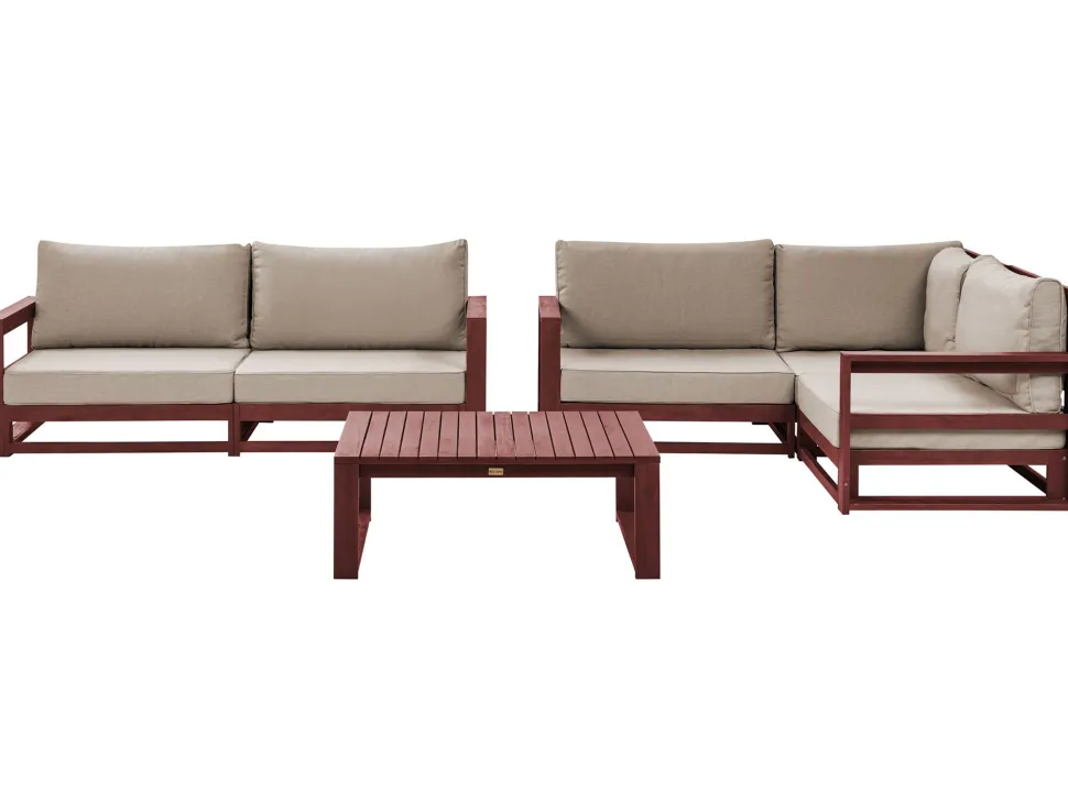 Conjunto De Jardim 4 Lugares Em Madeira De Acacia Vermelha Escura Timor Ii