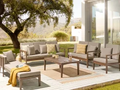 Conjunto De Jardim 7 Lugares Em Madeira De Acacia Certificada Castanha Escura Pataja