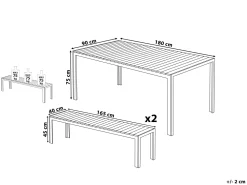 Conjunto De Jardim 6 Lugares Em Aluminio Castanho Claro E Preto Nardo