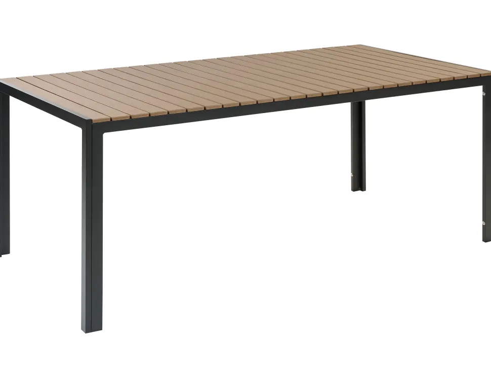 Conjunto De Jardim 6 Lugares Em Aluminio Castanho Claro E Preto Nardo