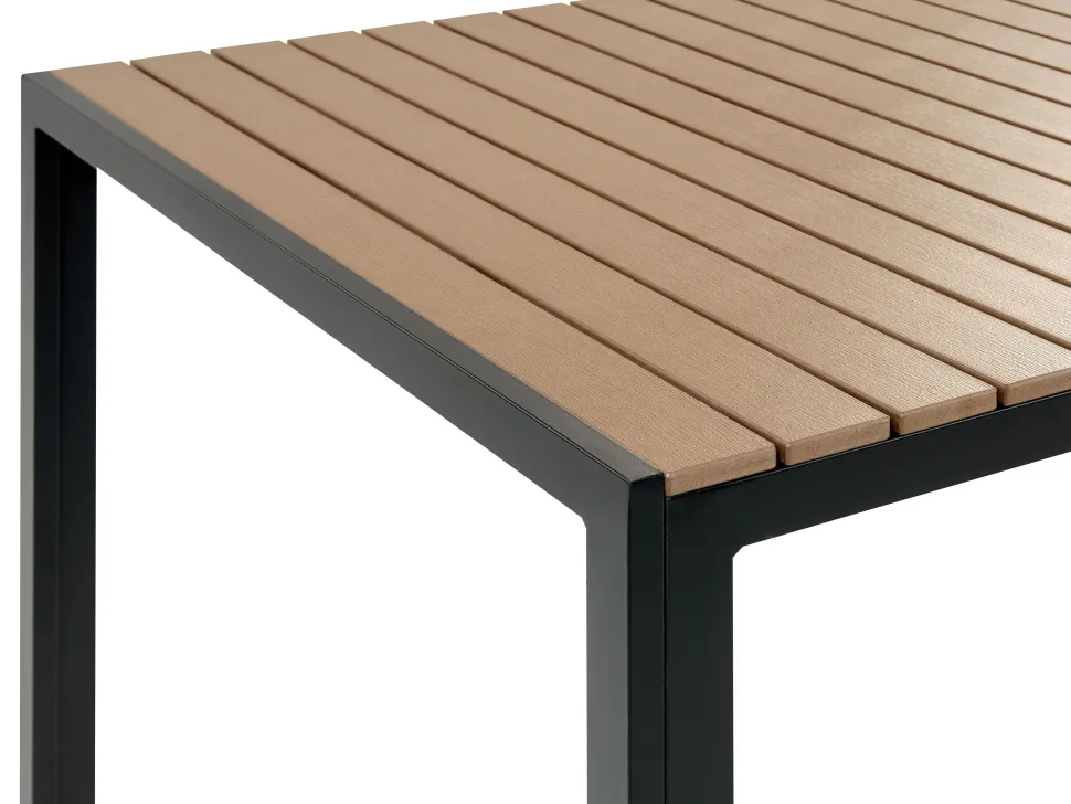 Conjunto De Jardim 6 Lugares Em Aluminio Castanho Claro E Preto Nardo