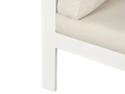 Conjunto De Jardim 5 Lugares Em Aluminio Branco E Almofadas Creme A Esquerda Messina