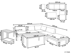 Conjunto De Jardim 5 Lugares Em Aluminio Branco E Almofadas Creme A Esquerda Messina