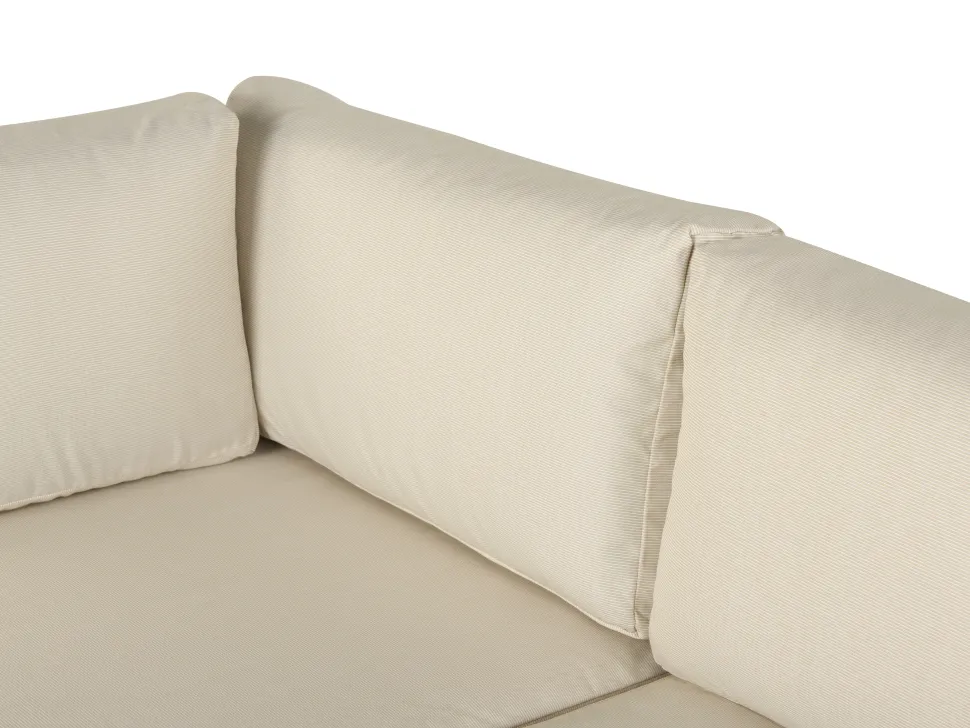 Conjunto De Jardim 5 Lugares Em Aluminio Branco E Almofadas Creme A Esquerda Messina