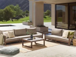 Conjunto De Jardim 5 Lugares Madeira De Acacia Certificada Escura Timor Ii