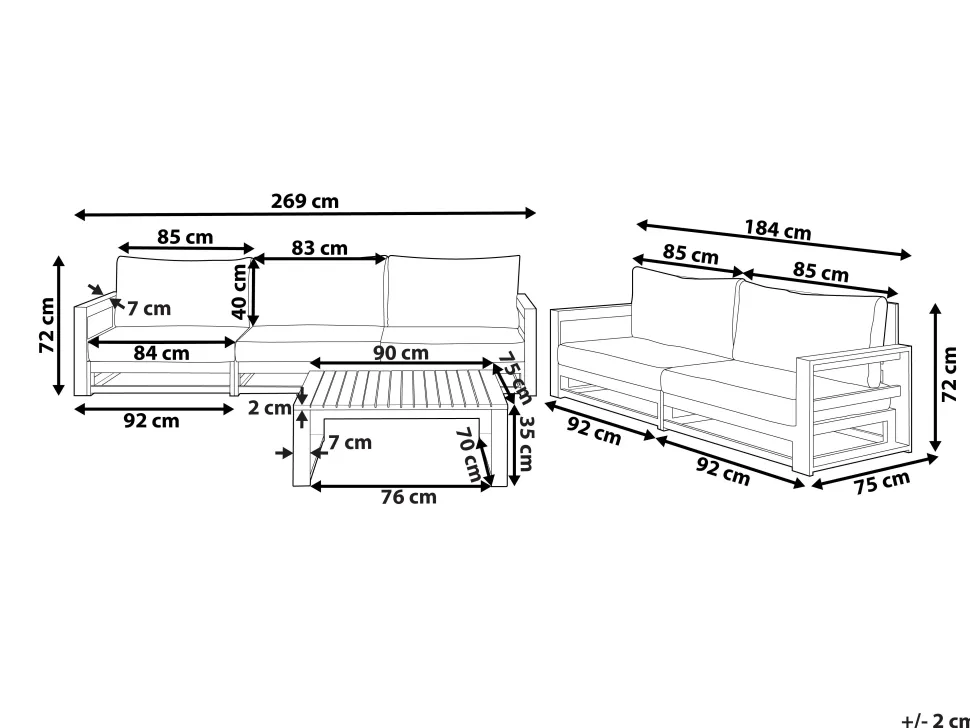 Conjunto De Jardim 5 Lugares Madeira De Acacia Certificada Escura Timor Ii