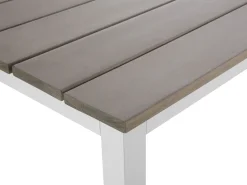 Conjunto De Jardim 5 Lugares Em Aluminio Branco E Almofadas Verdes/Creme A Esquerda Messina