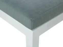 Conjunto De Jardim 5 Lugares Em Aluminio Branco E Almofadas Verdes/Creme A Esquerda Messina