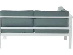 Conjunto De Jardim 5 Lugares Em Aluminio Branco E Almofadas Verdes/Creme A Esquerda Messina