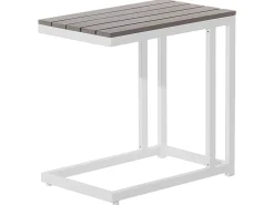 Conjunto De Jardim 5 Lugares Em Aluminio Branco E Almofadas Verdes/Creme A Esquerda Messina