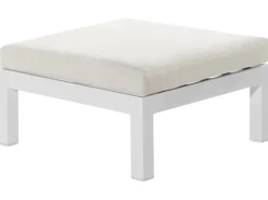 Conjunto De Jardim 5 Lugares Em Aluminio Branco E Almofadas Verdes/Creme A Esquerda Messina