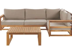 Conjunto De Jardim 4 Lugares Em Madeira De Acacia Clara A Esquerda Timor Ii