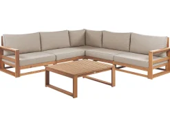 Conjunto De Jardim 5 Lugares Em Madeira De Acacia Clara A Direita Timor Ii