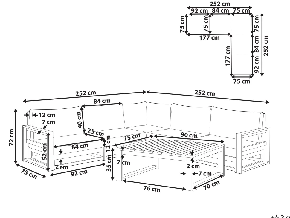 Conjunto De Jardim 5 Lugares Em Madeira De Acacia Clara A Direita Timor Ii