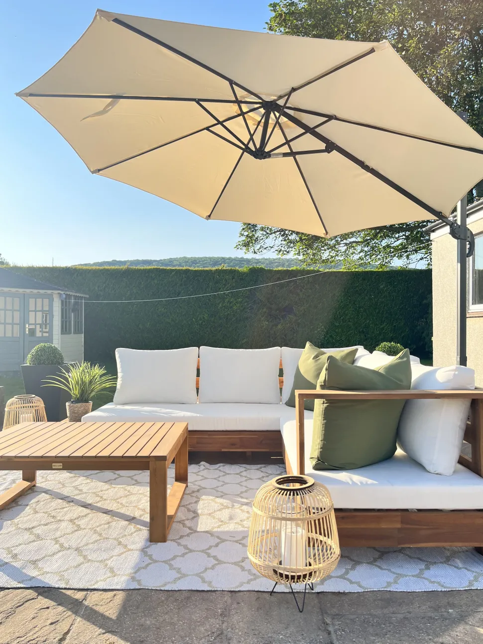 Conjunto De Jardim 5 Lugares Em Madeira De Acacia Clara A Direita Timor Ii