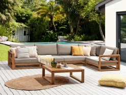 Conjunto De Jardim 5 Lugares Em Madeira De Acacia Clara A Direita Timor Ii