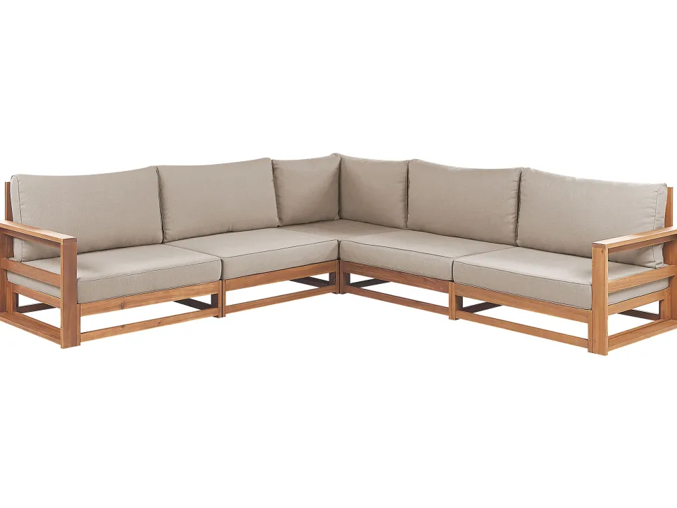 Conjunto De Jardim 5 Lugares Em Madeira De Acacia Clara A Direita Timor Ii