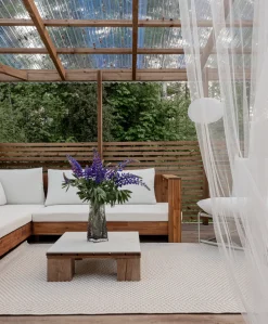 Conjunto De Jardim 5 Lugares Em Madeira De Acacia Branco Creme A Direita Marettimo