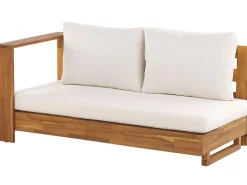 Conjunto De Jardim 5 Lugares Em Madeira De Acacia Branco Creme A Direita Marettimo