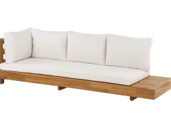 Conjunto De Jardim 5 Lugares Em Madeira De Acacia Branco Creme A Direita Marettimo