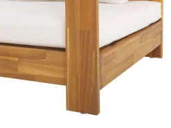 Conjunto De Jardim 5 Lugares Em Madeira De Acacia Branco Creme A Direita Marettimo